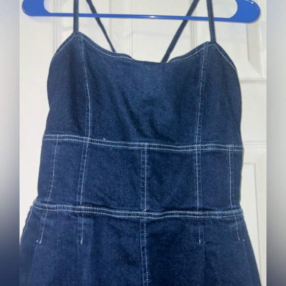 Forever 21 Lace-Up Cami Denim Romper - Picture 5 of 9
